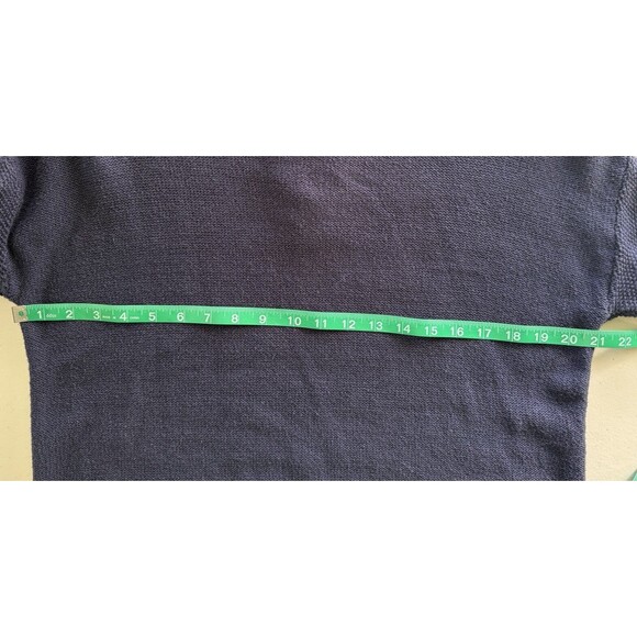 Women’s Navy Lace Up Knit Sweater Slouchy Chunky Cozy Fall/Winter Top Size Med - Picture 7 of 8